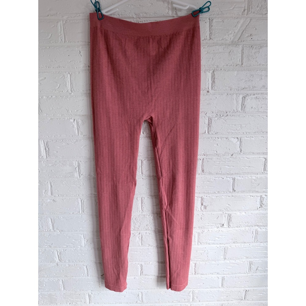 FOREVER 21 Ribbed Seamless High Waisted Leggings Rose Pink M L